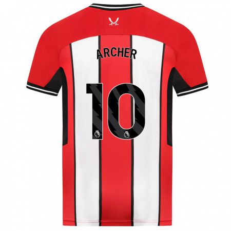 Kandiny Gyermek Cameron Archer #10 Piros Hazai Jersey 2023/24 Mez Póló Ing