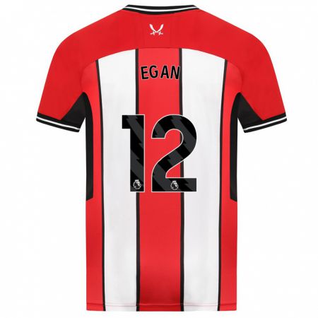 Kandiny Gyermek John Egan #12 Piros Hazai Jersey 2023/24 Mez Póló Ing