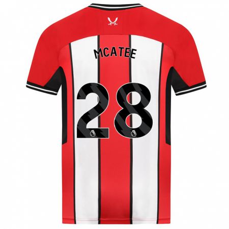 Kandiny Gyermek James Mcatee #28 Piros Hazai Jersey 2023/24 Mez Póló Ing