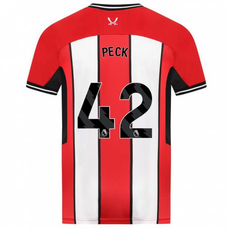 Kandiny Gyermek Sydie Peck #42 Piros Hazai Jersey 2023/24 Mez Póló Ing