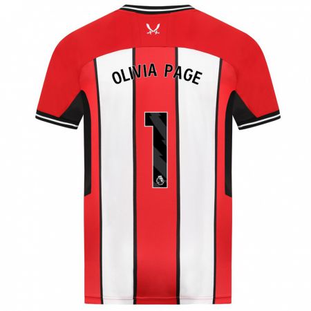 Kandiny Gyermek Olivia Page #1 Piros Hazai Jersey 2023/24 Mez Póló Ing