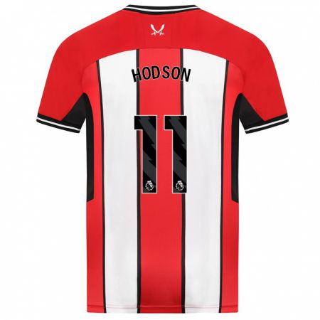 Kandiny Gyermek Ashley Hodson #11 Piros Hazai Jersey 2023/24 Mez Póló Ing