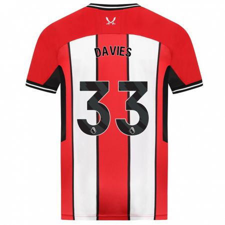 Kandiny Gyermek Bethan Davies #33 Piros Hazai Jersey 2023/24 Mez Póló Ing