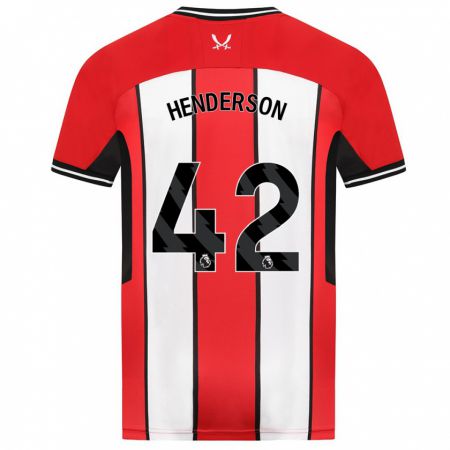 Kandiny Gyermek Peyton Henderson #42 Piros Hazai Jersey 2023/24 Mez Póló Ing