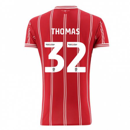 Kandiny Gyermek Lewis Thomas #32 Piros Hazai Jersey 2023/24 Mez Póló Ing