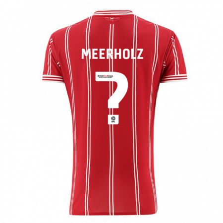 Kandiny Gyermek Jed Meerholz #0 Piros Hazai Jersey 2023/24 Mez Póló Ing