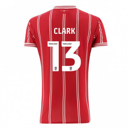 Kandiny Gyermek Olivia Clark #13 Piros Hazai Jersey 2023/24 Mez Póló Ing