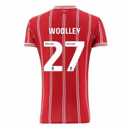 Kandiny Gyermek Jesse Woolley #27 Piros Hazai Jersey 2023/24 Mez Póló Ing