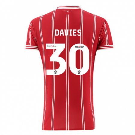 Kandiny Gyermek Yasmin Davies #30 Piros Hazai Jersey 2023/24 Mez Póló Ing