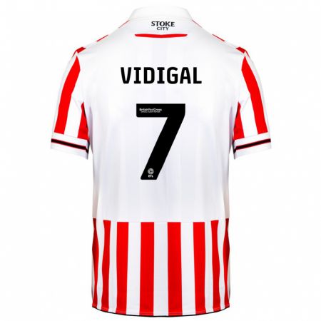 Kandiny Gyermek André Vidigal #7 Piros Fehér Hazai Jersey 2023/24 Mez Póló Ing