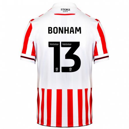 Kandiny Gyermek Jack Bonham #13 Piros Fehér Hazai Jersey 2023/24 Mez Póló Ing