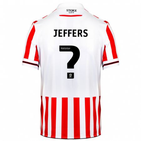 Kandiny Gyermek Keke Jeffers #0 Piros Fehér Hazai Jersey 2023/24 Mez Póló Ing