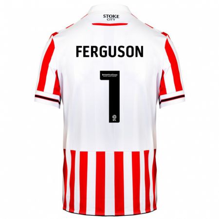 Kandiny Gyermek Georgie Ferguson #1 Piros Fehér Hazai Jersey 2023/24 Mez Póló Ing