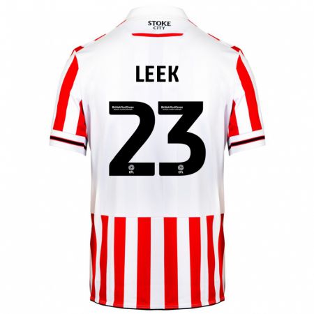 Kandiny Gyermek Ellie Leek #23 Piros Fehér Hazai Jersey 2023/24 Mez Póló Ing