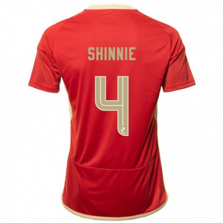 Kandiny Gyermek Graeme Shinnie #4 Piros Hazai Jersey 2023/24 Mez Póló Ing