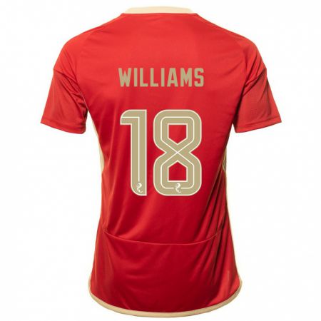 Kandiny Gyermek Rhys Williams #18 Piros Hazai Jersey 2023/24 Mez Póló Ing