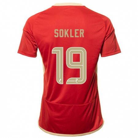 Kandiny Gyermek Ester Sokler #19 Piros Hazai Jersey 2023/24 Mez Póló Ing