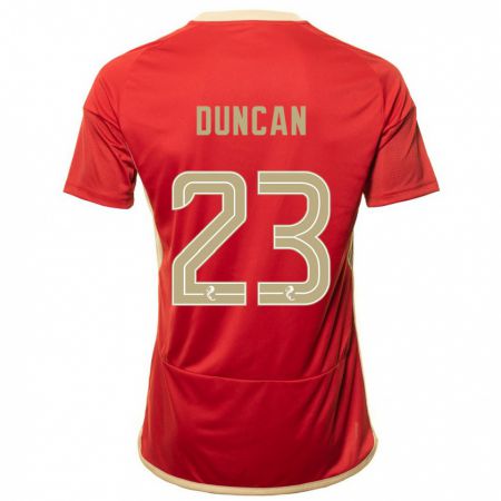 Kandiny Gyermek Ryan Duncan #23 Piros Hazai Jersey 2023/24 Mez Póló Ing