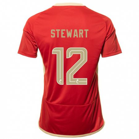 Kandiny Gyermek Hannah Stewart #12 Piros Hazai Jersey 2023/24 Mez Póló Ing