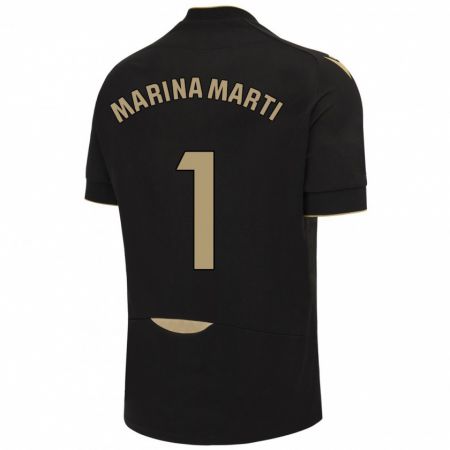 Kandiny Gyermek Marina Martí #1 Fekete Idegenbeli Jersey 2023/24 Mez Póló Ing