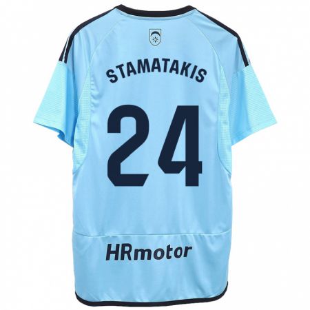 Kandiny Gyermek Dimitrios Stamatakis #24 Kék Idegenbeli Jersey 2023/24 Mez Póló Ing