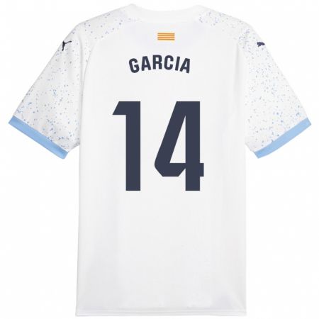 Kandiny Gyermek Aleix García #14 Fehér Idegenbeli Jersey 2023/24 Mez Póló Ing