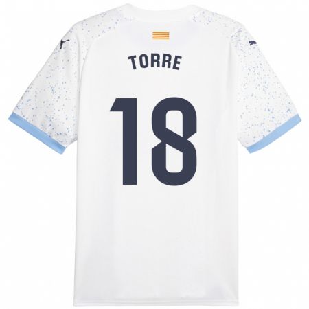 Kandiny Gyermek Pablo Torre #18 Fehér Idegenbeli Jersey 2023/24 Mez Póló Ing