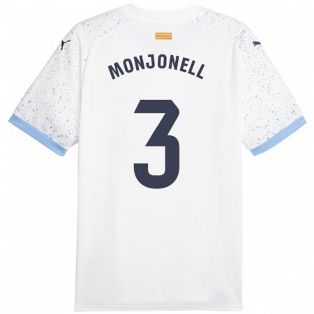 Kandiny Gyermek Eric Monjonell #3 Fehér Idegenbeli Jersey 2023/24 Mez Póló Ing