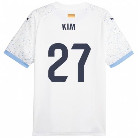 Kandiny Gyermek Min-Su Kim #27 Fehér Idegenbeli Jersey 2023/24 Mez Póló Ing