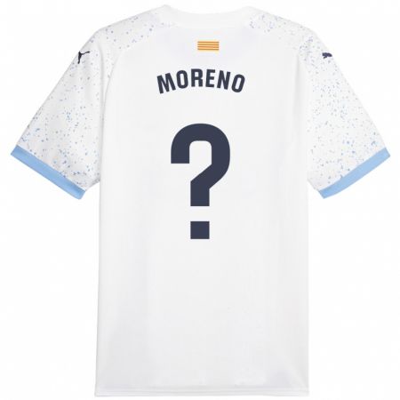 Kandiny Gyermek Gerard Moreno #0 Fehér Idegenbeli Jersey 2023/24 Mez Póló Ing