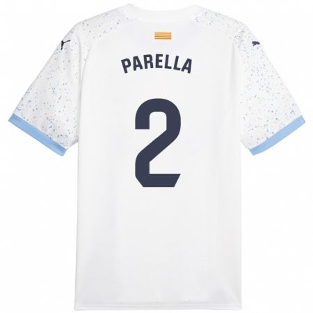 Kandiny Gyermek Virginia Parella #2 Fehér Idegenbeli Jersey 2023/24 Mez Póló Ing