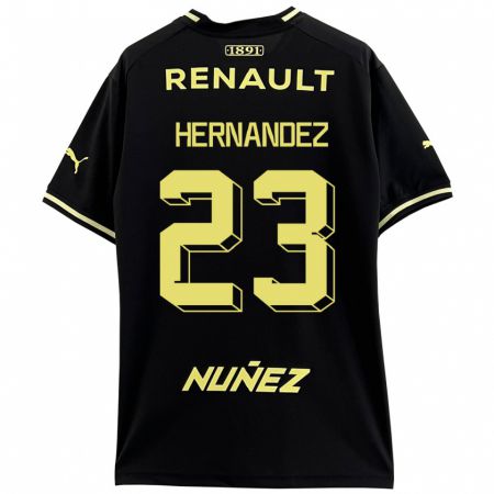 Kandiny Gyermek Abel Hernández #23 Fekete Idegenbeli Jersey 2023/24 Mez Póló Ing