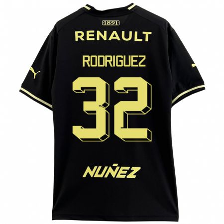 Kandiny Gyermek Randall Rodríguez #32 Fekete Idegenbeli Jersey 2023/24 Mez Póló Ing