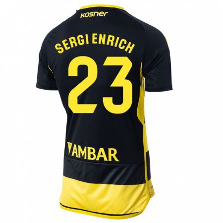 Kandiny Gyermek Sergi Enrich #23 Fekete Sárga Idegenbeli Jersey 2023/24 Mez Póló Ing