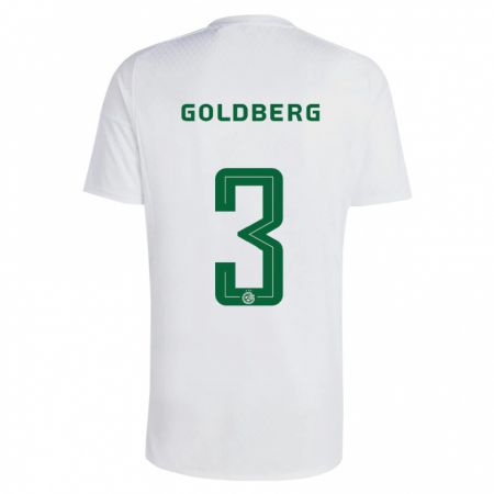 Kandiny Gyermek Shon Goldberg #3 Zöldes-Kék Idegenbeli Jersey 2023/24 Mez Póló Ing