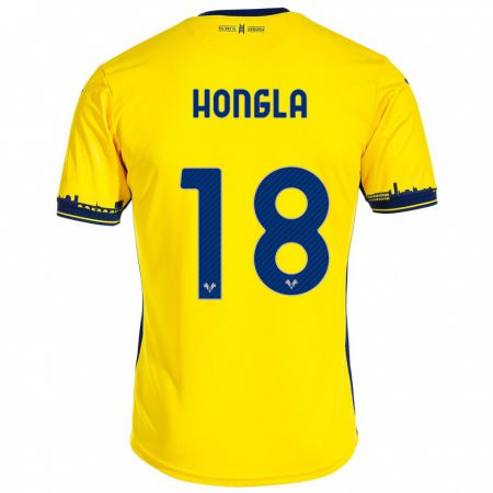 Kandiny Gyermek Martin Hongla #18 Sárga Idegenbeli Jersey 2023/24 Mez Póló Ing