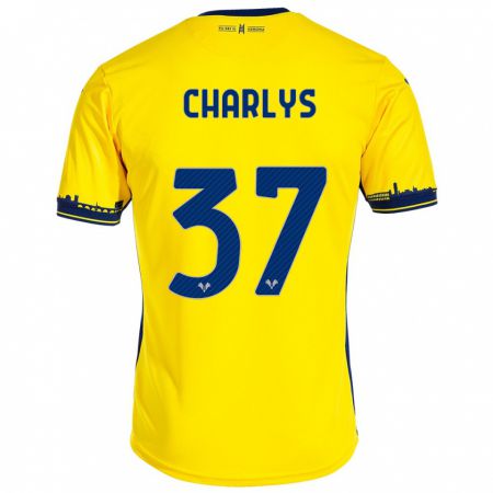 Kandiny Gyermek Charlys #37 Sárga Idegenbeli Jersey 2023/24 Mez Póló Ing