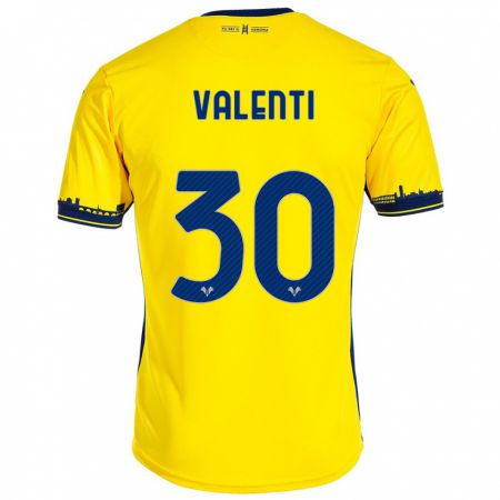 Kandiny Gyermek Francesco Valenti #30 Sárga Idegenbeli Jersey 2023/24 Mez Póló Ing