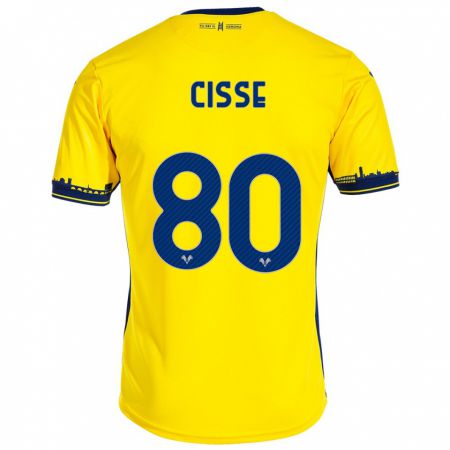 Kandiny Gyermek Alphadjo Cissè #80 Sárga Idegenbeli Jersey 2023/24 Mez Póló Ing