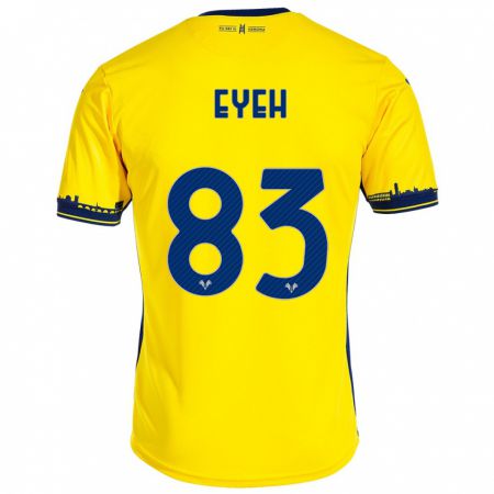 Kandiny Gyermek Nicholas Eyeh #83 Sárga Idegenbeli Jersey 2023/24 Mez Póló Ing