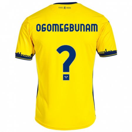 Kandiny Gyermek Izu Ogomegbunam #0 Sárga Idegenbeli Jersey 2023/24 Mez Póló Ing