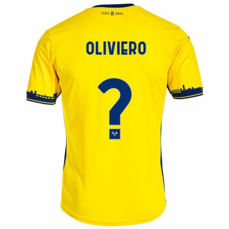 Kandiny Gyermek Davide Oliviero #0 Sárga Idegenbeli Jersey 2023/24 Mez Póló Ing