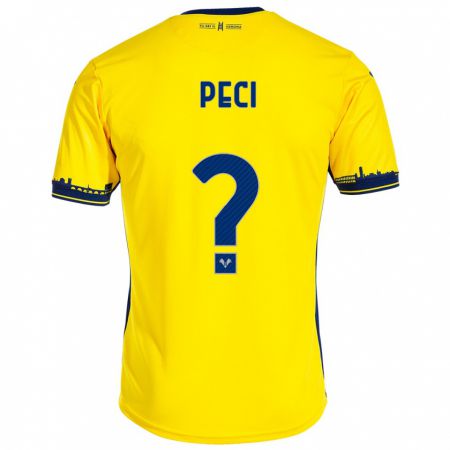 Kandiny Gyermek Jurgen Peci #0 Sárga Idegenbeli Jersey 2023/24 Mez Póló Ing