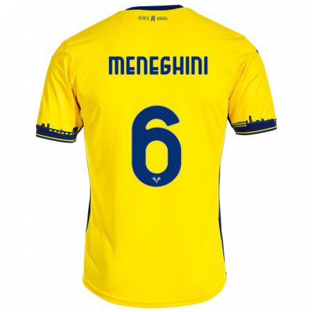 Kandiny Gyermek Sofia Meneghini #6 Sárga Idegenbeli Jersey 2023/24 Mez Póló Ing