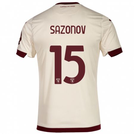 Kandiny Gyermek Saba Sazonov #15 Pezsgő Idegenbeli Jersey 2023/24 Mez Póló Ing