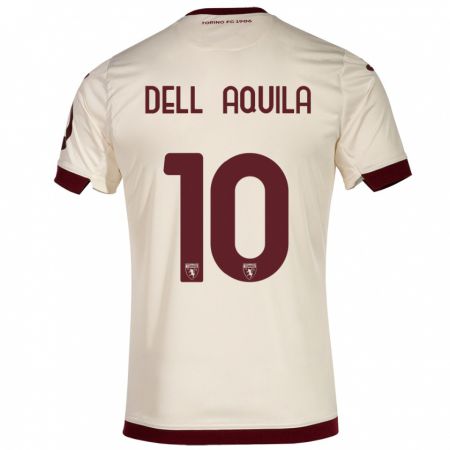 Kandiny Gyermek Francesco Dell'aquila #10 Pezsgő Idegenbeli Jersey 2023/24 Mez Póló Ing