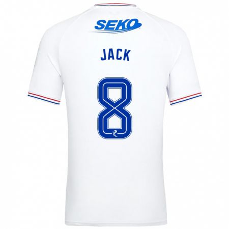 Kandiny Gyermek Ryan Jack #8 Fehér Idegenbeli Jersey 2023/24 Mez Póló Ing