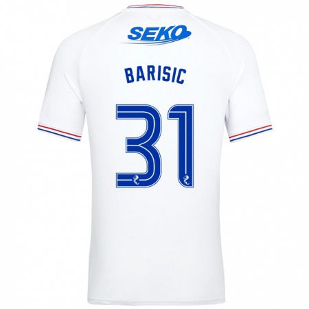 Kandiny Gyermek Borna Barisic #31 Fehér Idegenbeli Jersey 2023/24 Mez Póló Ing