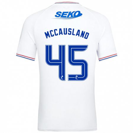 Kandiny Gyermek Ross Mccausland #45 Fehér Idegenbeli Jersey 2023/24 Mez Póló Ing