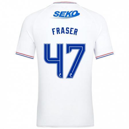 Kandiny Gyermek Robbie Fraser #47 Fehér Idegenbeli Jersey 2023/24 Mez Póló Ing